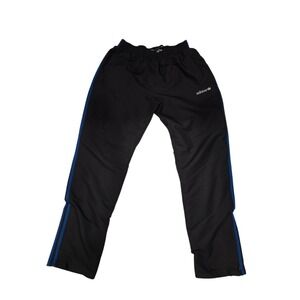 Y2K Adidas Originals Track Pants Men's Large L Black Blue Stripes Trefoil Logo